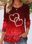 Women's Long Sleeve Tee T-shirt Spring/Fall Geometric Crew Neck Casual Top