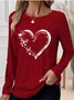 Women's Geometric Long Sleeve Tee T-shirt Crew Neck Casual Spring/Fall Top