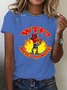 Women's Short Sleeve Tee T-shirt Summer Text Letters Crew Neck Casual Top