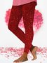 Women's Casual Geometric Cotton All Season Long Leggings