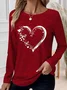 Women's Geometric Long Sleeve Tee T-shirt Crew Neck Casual Spring/Fall Top