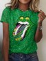 Women's Animal Short Sleeve Tee T-shirt Crew Neck Vintage Summer Top