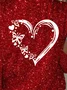 Women's Long Sleeve Tee T-shirt Spring/Fall Heart/Cordate Printing Crew Neck Casual Graphic Tee Top
