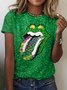 Women's Animal Short Sleeve Tee T-shirt Crew Neck Vintage Summer Top