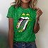 Women's Animal Short Sleeve Tee T-shirt Crew Neck Vintage Summer Top