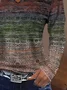 Women's Long Sleeve Tee T-shirt Spring/Fall Geometric Printing V Neck Casual Graphic Tee Top