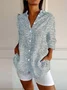 Women's Long Sleeve Shirt Spring/Fall 3D Printing Shirt Collar Holiday Going Out Vintage Top