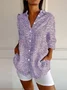 Women's Long Sleeve Shirt Spring/Fall 3D Printing Shirt Collar Holiday Going Out Vintage Top
