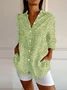 Women's Long Sleeve Shirt Spring/Fall 3D Printing Shirt Collar Holiday Going Out Vintage Top