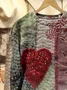 Women's Crew Neck Floral Printing Casual Spring/Fall Long Sleeve Sweatshirt