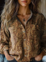 Women's Long Sleeve Shirt Spring/Fall Paisley Shawl Collar Daily Going Out Vintage Top