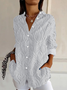 Women's Long Sleeve Shirt Spring/Fall Floral Buckle Shirt Collar Daily Going Out Casual Top