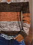 Women's Long Sleeve Tee T-shirt Spring/Fall Striped Printing V Neck Casual Graphic Tee Top