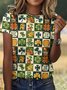 Women's Short Sleeve Tee T-shirt Summer Geometric Crew Neck Casual Top