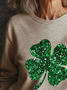Women's St Patrick's Day Shamrock Printing Casual Spring/Fall Long Sleeve Floral Sweatshirt