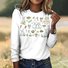 Women's Plaid Long Sleeve Tee T-shirt Crew Neck Vintage Spring/Fall Top