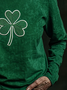 Women's Long Sleeve Tee T-shirt Spring/Fall Shamrock St Patrick's Day Floral Casual Graphic Tee Top