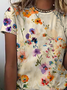 Women's Short Sleeve Tee T-shirt Summer Heart/Cordate Crew Neck Vintage Top