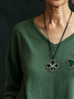 Women's Long Sleeve St Patrick's Day Floral Tee T-shirt Spring/Fall Shamrock V Neck Casual Graphic Tee Top