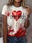 Women's Short Sleeve Tee T-shirt Summer Geometric Crew Neck Casual Top