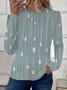 Women's Long Sleeve Tee T-shirt Spring/Fall Striped Printing Crew Neck Casual Top