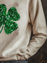 Women's St Patrick's Day Shamrock Printing Casual Spring/Fall Long Sleeve Floral Sweatshirt