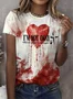 Women's Short Sleeve Tee T-shirt Summer Geometric Crew Neck Casual Top