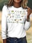 Women's Plaid Long Sleeve Tee T-shirt Crew Neck Vintage Spring/Fall Top