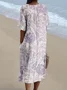 Women's Short Sleeve Summer 3D Printing Dress V Neck Daily Going Out Vintage Maxi O-Line Dress