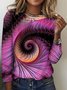 Women's Geometric Long Sleeve Tee T-shirt Crew Neck Casual Spring/Fall Top
