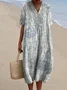 Women's Short Sleeve Summer 3D Printing Dress V Neck Daily Going Out Vintage Maxi O-Line Dress