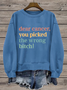 Women's Crew Neck Text Letters Printing Casual Spring/Fall Long Sleeve Sweatshirt