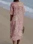 Women's Short Sleeve Summer 3D Printing Dress V Neck Daily Going Out Vintage Maxi O-Line Dress