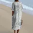Women's Short Sleeve Summer 3D Printing Dress V Neck Daily Going Out Vintage Maxi O-Line Dress