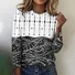 Women's Plaid Long Sleeve Tee T-shirt Crew Neck Vintage Spring/Fall Top