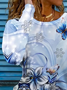 Women's Long Sleeve Tee T-shirt Spring/Fall Floral Printing Crew Neck Casual Graphic Tee Top
