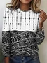 Women's Plaid Long Sleeve Tee T-shirt Crew Neck Vintage Spring/Fall Top