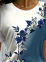Women's Short Sleeve Tee T-shirt Summer Floral Printing Crew Neck Casual Graphic Tee Top