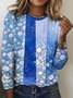 Women's Plaid Long Sleeve Tee T-shirt Crew Neck Vintage Spring/Fall Top