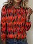 Women's Long Sleeve Tee T-shirt Spring/Fall Plaid Crew Neck Vintage Top