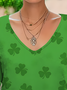 Women's Shamrock Long Sleeve Tee T-shirt V Neck Casual Spring/Fall Top