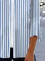 Women's Spring/Fall Cover-up Casual Striped Printing Lightweight Cardigan