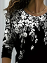 Women's Long Sleeve Tee T-shirt Spring/Fall Floral Printing Crew Neck Casual Graphic Tee Top