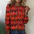 Women's Long Sleeve Tee T-shirt Spring/Fall Plaid Crew Neck Vintage Top