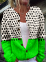Women Polka Dots Long Sleeve Crew Neck Vintage Spring/Fall Cardigan Outerwear
