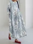 Women 3D Printing Half Sleeve Summer Dress Crew Neck Daily Vintage Maxi Shirt Dress A-Line Dress
