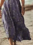 Women's Short Sleeve Summer Floral Printing Dress V Neck Daily Going Out Casual Maxi T-Shirt Dress H-Line Dress