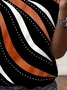 Women's Short Sleeve Tee T-shirt Summer Geometric Printing Crew Neck Casual Graphic Tee Top