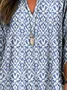 Women Abstract Graphic Long Sleeve Shirt Spring/Fall V Neck Daily Casual Top