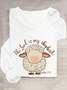 Women Easter (Egg) Long Sleeve Blouse Spring/Fall Crew Neck Daily Casual Top